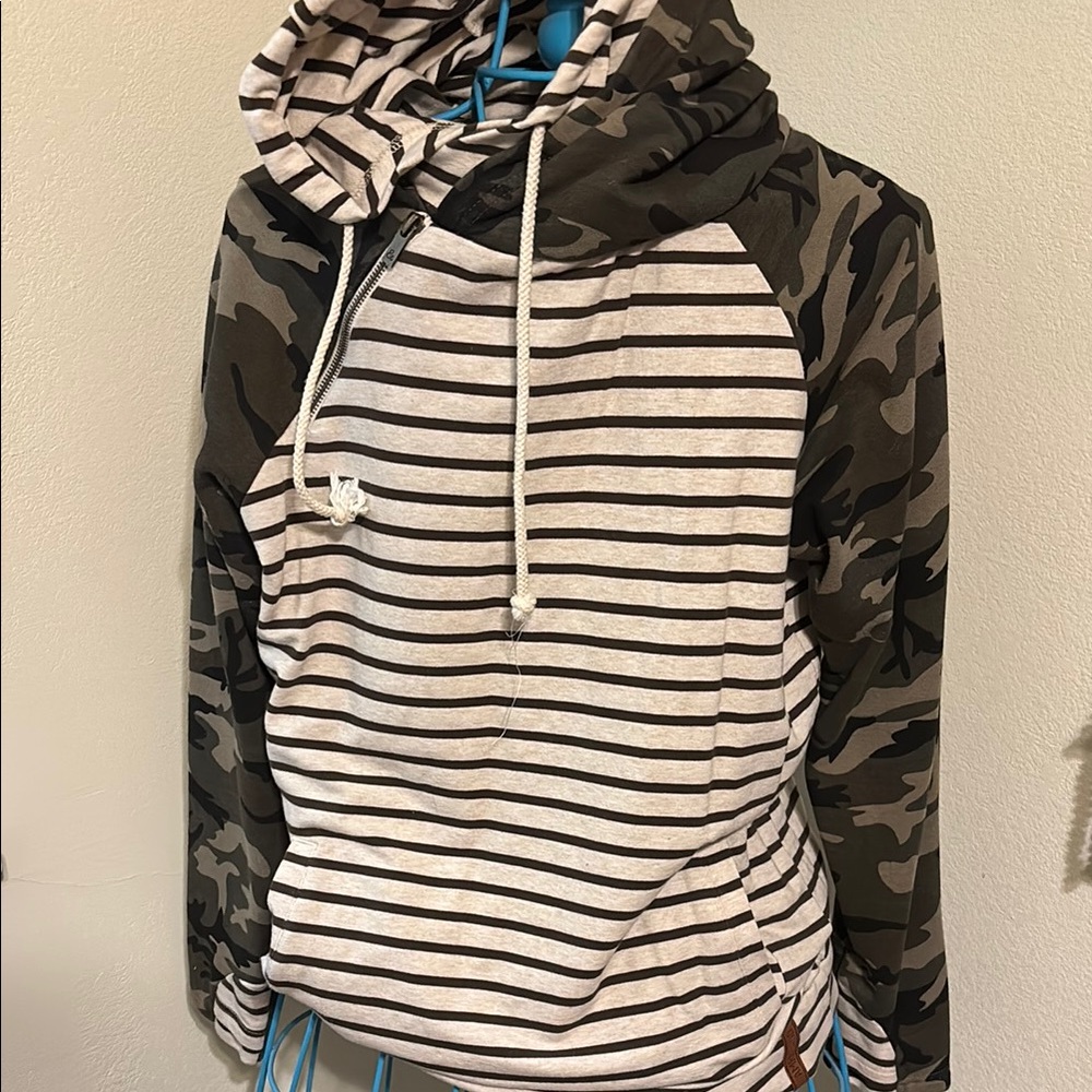 Striped and Camo Women's Hoodie